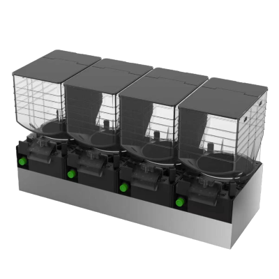 Inffitech CDS-06 coin dispenser with 2-8 hoppers, flexible denominations configuration, and 5 coins/second payout per hopper